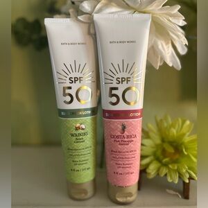 Bath & Body Works SPF 50 Sunscreen Lotion Duo - Green and Pink